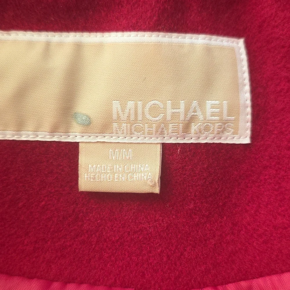 Michael Kors Vibrant‎ Red Pea Coat Medoum